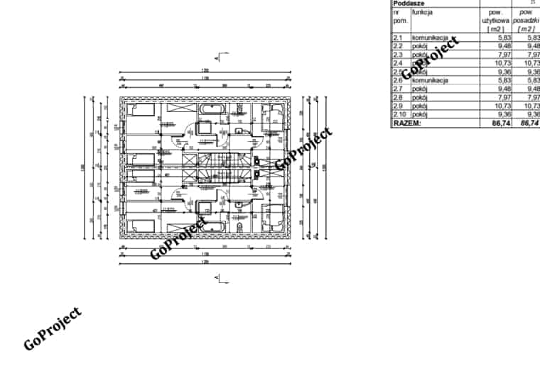 Projekt domu chojnice inside